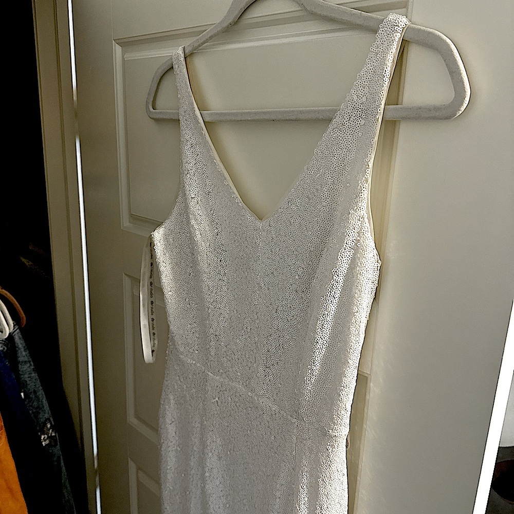 Size 2 David’s Bridal White Sequin Gown